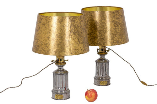 Coppia di lampade in peltro, 1880 circa - Ls4344621