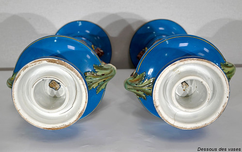 Pair of Vases, Creil-Montereau Earthenware – Mid-19th Century