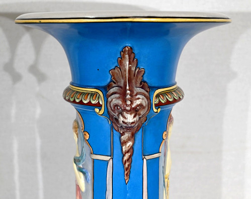 Pair of Vases, Creil-Montereau Earthenware – Mid-19th Century