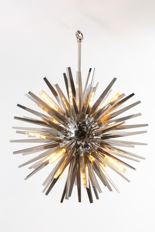 Eichholtz, "Gregorian" Chandelier In Chromed Metal, Contemporary Work - Ls4253894
