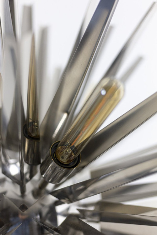 Eichholtz, "Gregorian" Chandelier In Chromed Metal, Contemporary Work - Ls4253894