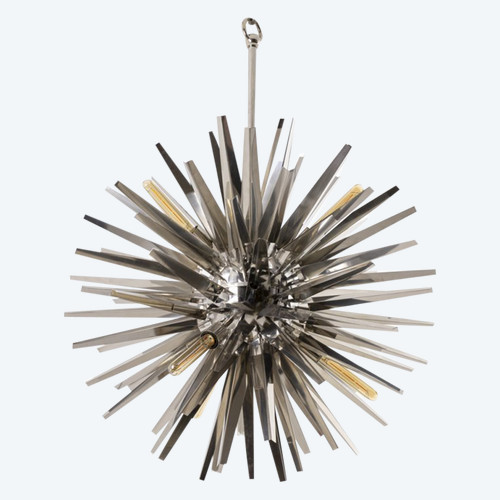 Eichholtz, "Gregorian" Chandelier In Chromed Metal, Contemporary Work - Ls4253894