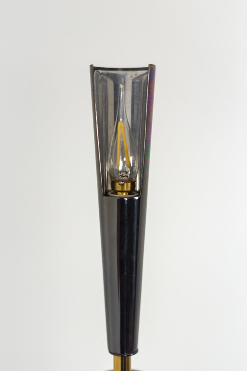 Maison Charles, Quasar Stehlampe aus goldenem und schillerndem Metall, 20. Jahrhundert – Op519501