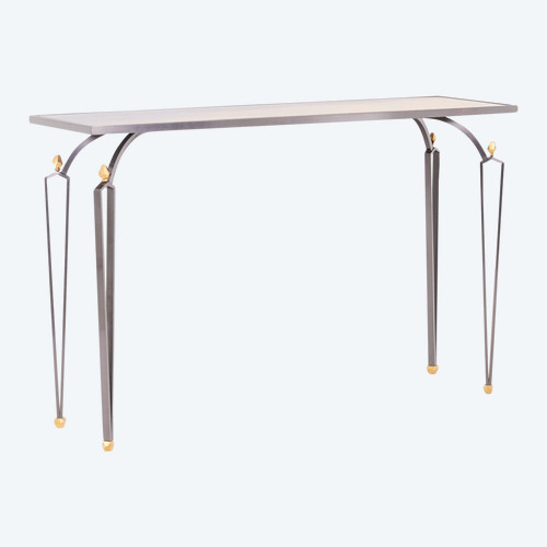Antoine Dariule, Console in acciaio e ottone patinato, opera contemporanea