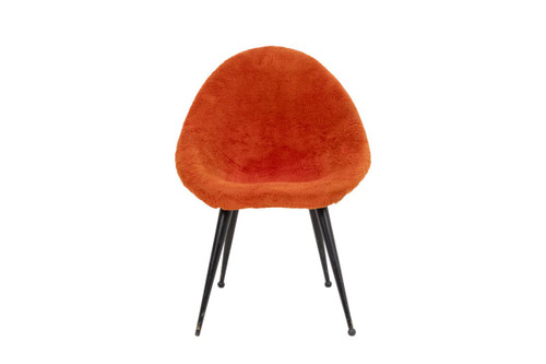 Poltrona a forma di uovo in metallo laccato nero, anni '50 - Ls4304101