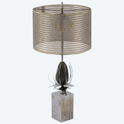 Maison Charles, Thistle Lamp In Bronze And Brass, 1970s - Ls4258831