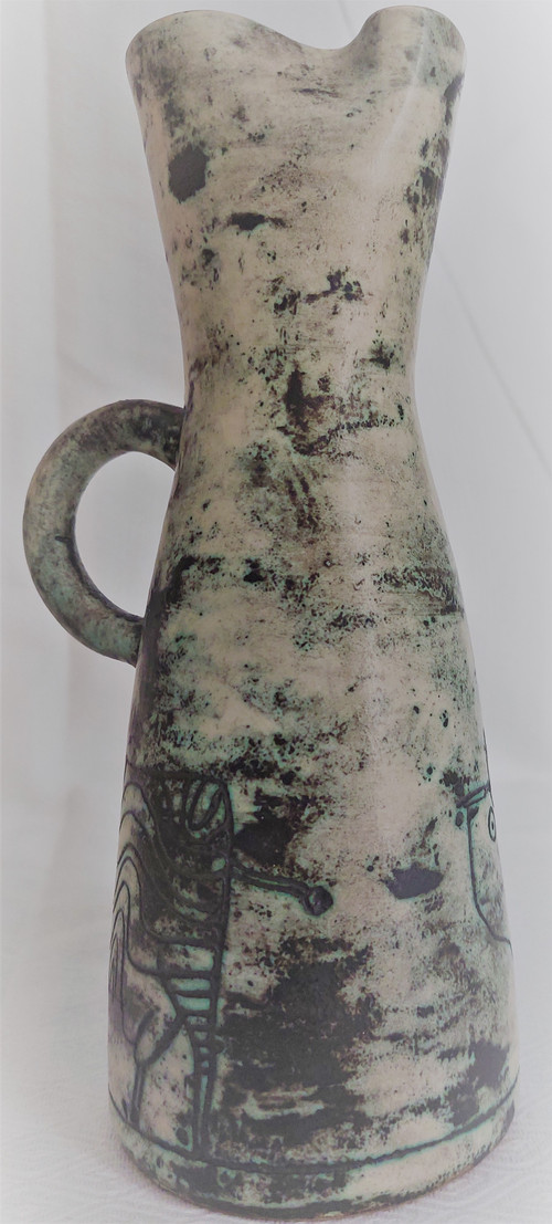 Pichet vase vintage en céramique française par Jacques Blin (circa 1950s)