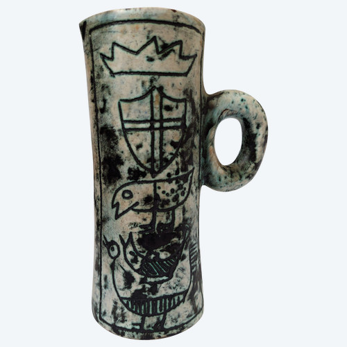 Pichet vase vintage en céramique française par Jacques Blin (circa 1950s)