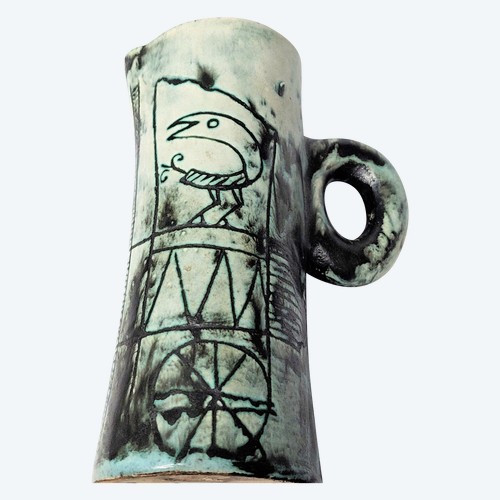 Pichet vase vintage en céramique Française par Jacques Blin (circa 1950s) 