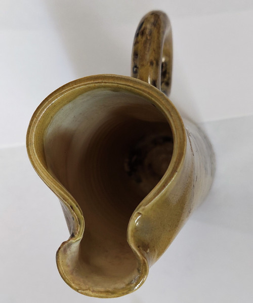Vintage French ceramic vase pitcher by Jacques Blin (circa 1950s) Maron vase Shadock bird decor