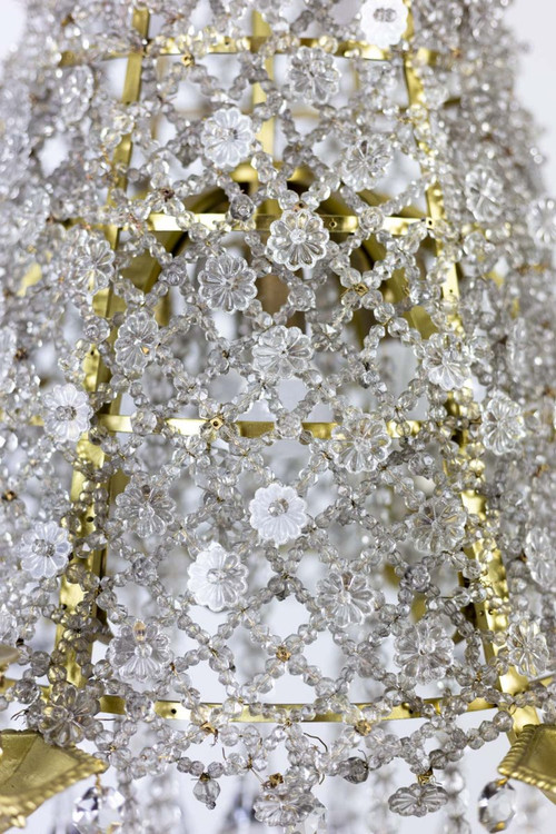 Lustre à Lacet En Cristal Et Bronze Doré, Circa 1880 - LS42001801
