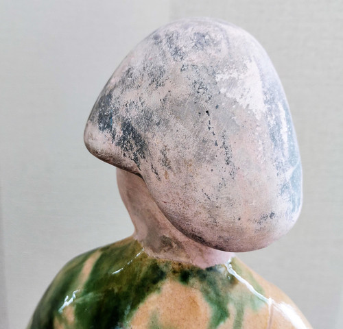 Statuetta in terracotta Dama di corte Cina alta 43cm XIX secolo