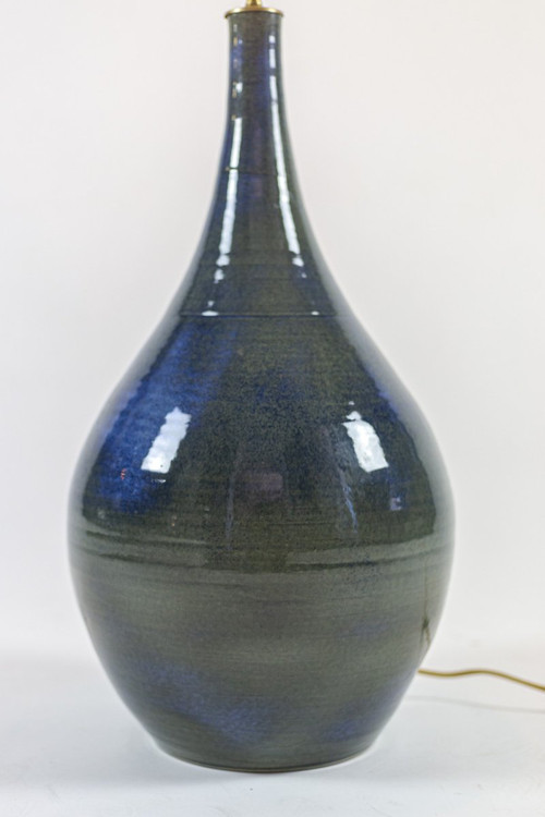 Lampe aus grün und blau emailliertem Steinzeug, 1970er Jahre - Ls4244181