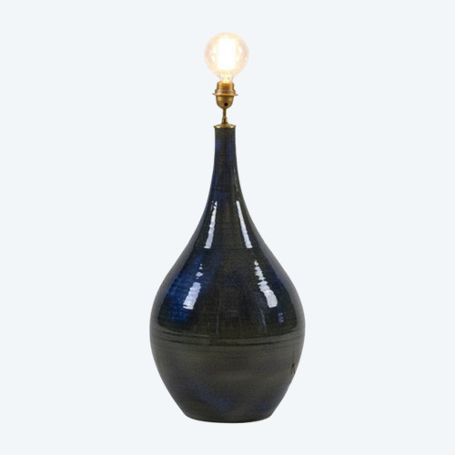 Lampe aus grün und blau emailliertem Steinzeug, 1970er Jahre - Ls4244181