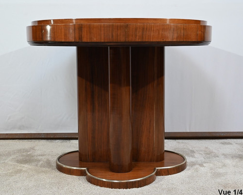 Mahogany pedestal table, attributed to J.Leleu, Art Deco – 1940