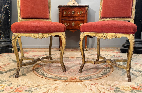 Pair Of Regence Style Chairs From The XIXth Century Around 1870