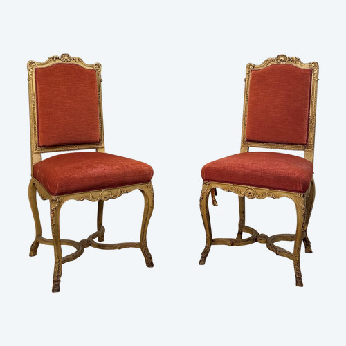 Pair Of Regence Style Chairs From The XIXth Century Around 1870