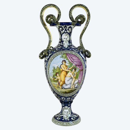 Importante vaso in maiolica, stile rinascimentale - seconda metà del XIX secolo