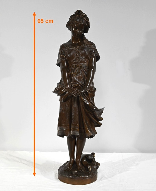 Bronze "The Young Girl with a Broken Pitcher", signed J-B.Germain - Late 19th century