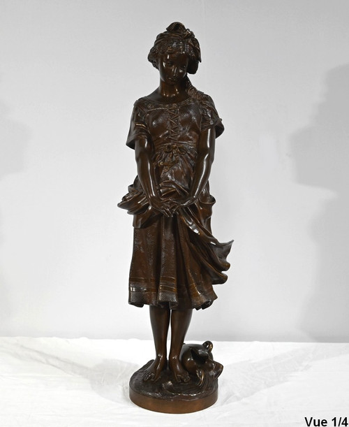 Bronze "The Young Girl with a Broken Pitcher", signed J-B.Germain - Late 19th century