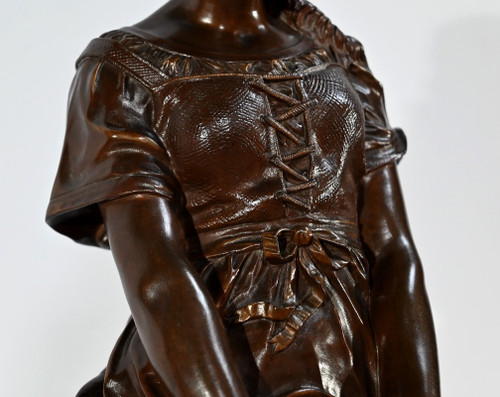Bronze "The Young Girl with a Broken Pitcher", signed J-B.Germain - Late 19th century