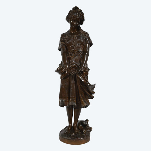 Bronze "The Young Girl with a Broken Pitcher", signed J-B.Germain - Late 19th century