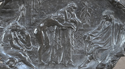 Bronze tray "A Slave Trader", signed A.Moreau after V.Giraud - Late 19th century