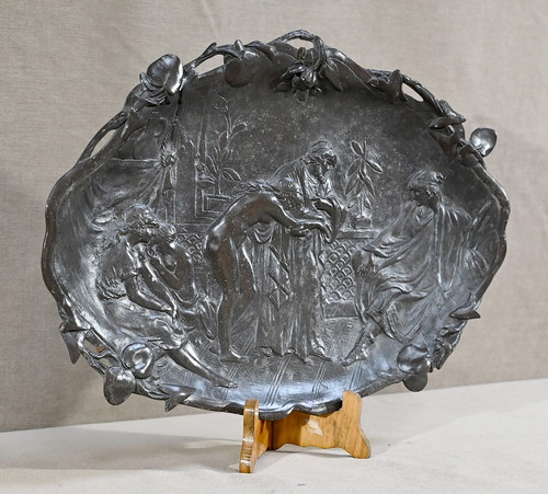 Bronze tray "A Slave Trader", signed A.Moreau after V.Giraud - Late 19th century