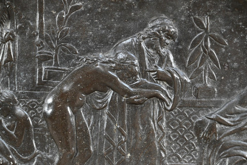 Bronze tray "A Slave Trader", signed A.Moreau after V.Giraud - Late 19th century