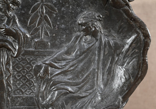 Bronze tray "A Slave Trader", signed A.Moreau after V.Giraud - Late 19th century