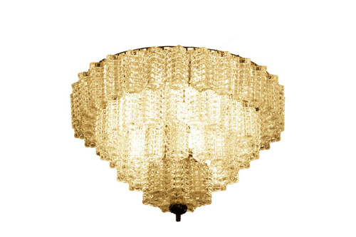 Italian Chandelier In Parallelepiped Glass, 1960s - Ls3997701