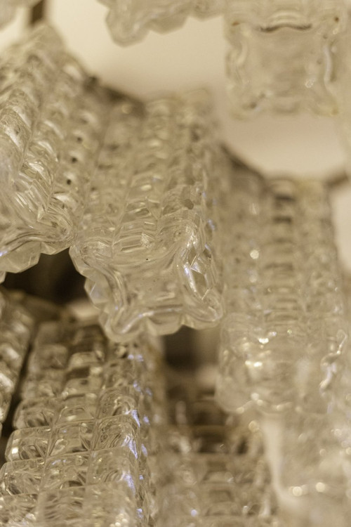 Italian Chandelier In Parallelepiped Glass, 1960s - Ls3997701