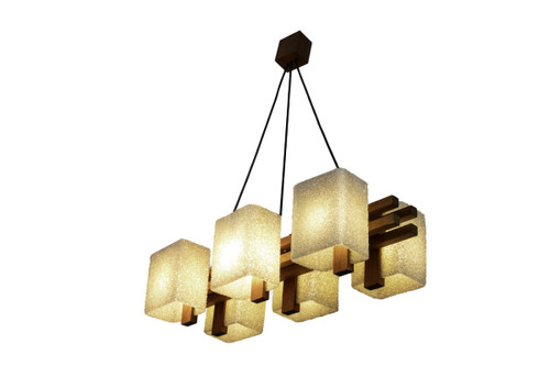 Granite Resin And Wood Pendant, 1950's - Ls4206