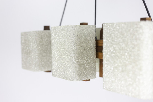 Granite Resin And Wood Pendant, 1950's - Ls4206