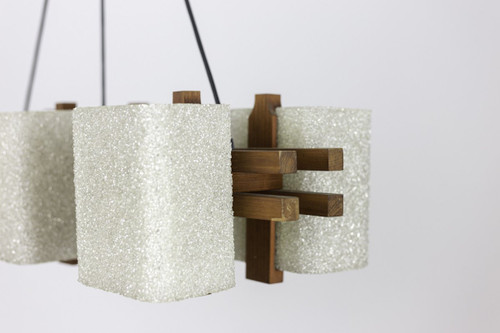 Granite Resin And Wood Pendant, 1950's - Ls4206