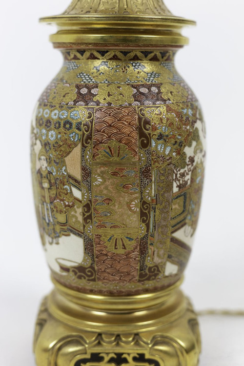 Lamp In Satsuma Earthenware And Gilded Bronze, Circa 1880 - Ls3233361