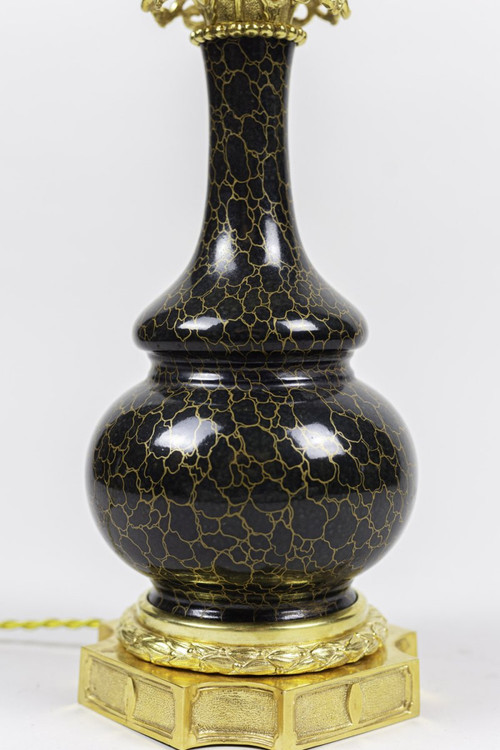 Louis XVI Style Porcelain And Bronze Gilt Lamp, Circa 1880 - Op466441