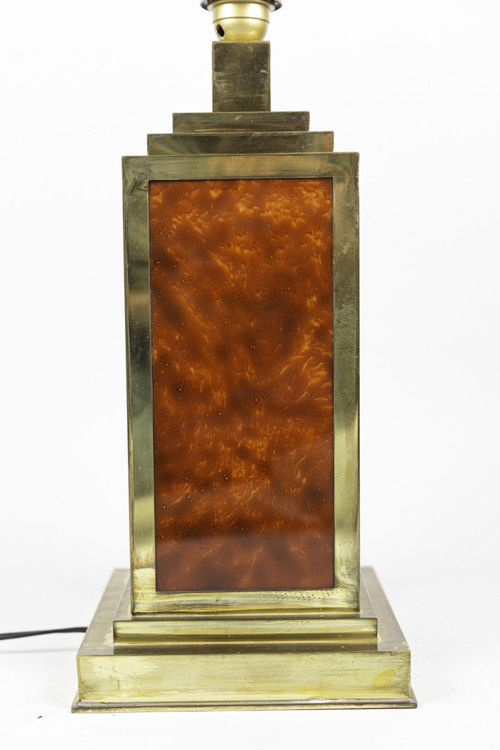 Paire De Lampes En Bakélite Et Laiton Doré, Années 1970 - Ls4113301