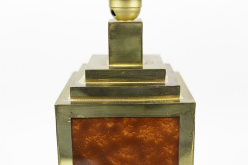 Paire De Lampes En Bakélite Et Laiton Doré, Années 1970 - Ls4113301