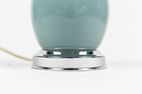 Ein Paar Lampen aus blauem Porzellan und silbernem Messing, 1970er Jahre - Ls3278571