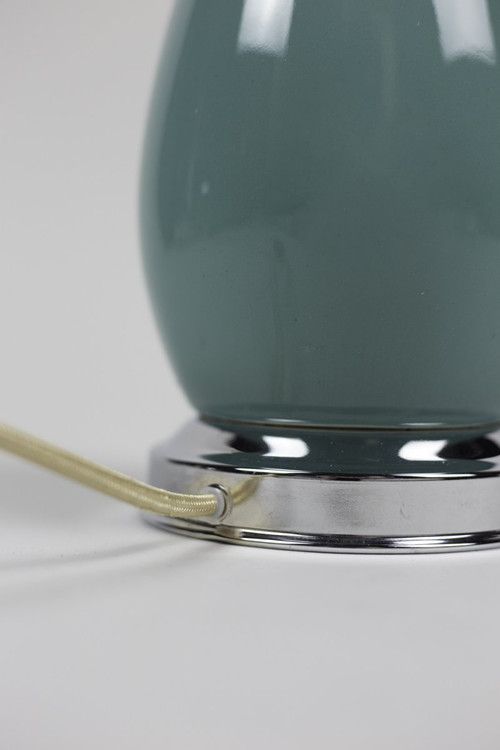 Ein Paar Lampen aus blauem Porzellan und silbernem Messing, 1970er Jahre - Ls3278571