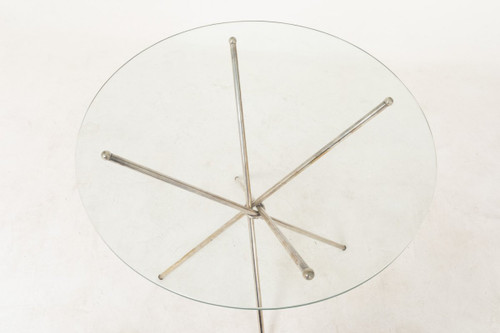 Mikado Silver Brass And Glass Pedestal Table, 1980's - Ls3714141