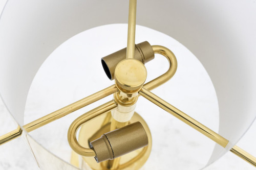 Lampe En Laiton Doré Et Lucite, Années 1960 - Ls3983951