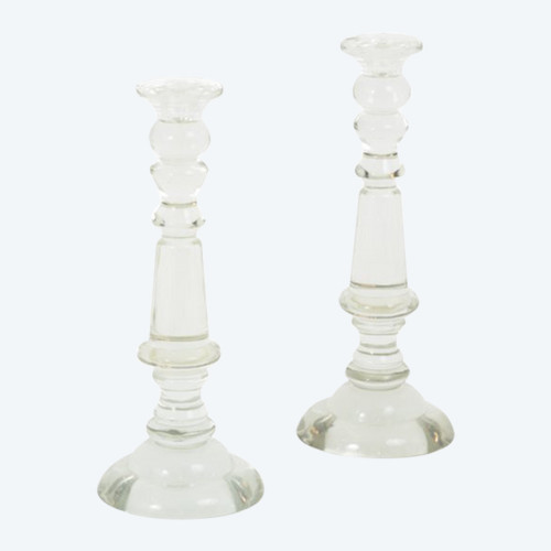 Pair Of Large Crystal Candlesticks, Louis-philippe period - Ls4096181
