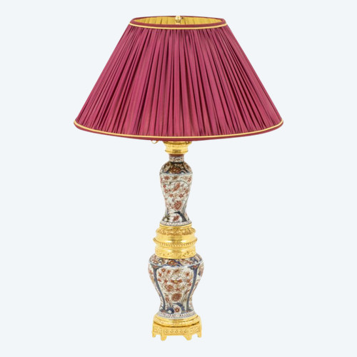 Grande lampada Imari in porcellana e bronzo dorato, 1880 circa - Ls36091021