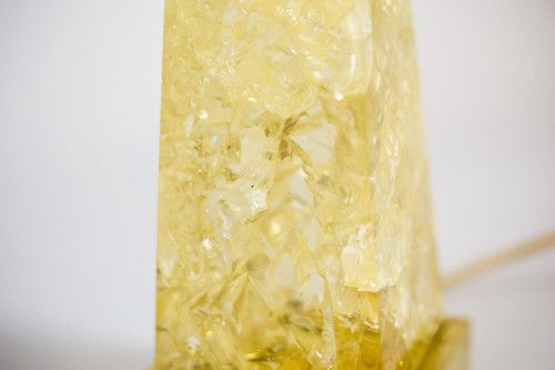 Pierre Giraudon, Lampe Obélisque En Résine Fractale, Années 1970 - Ls3704301