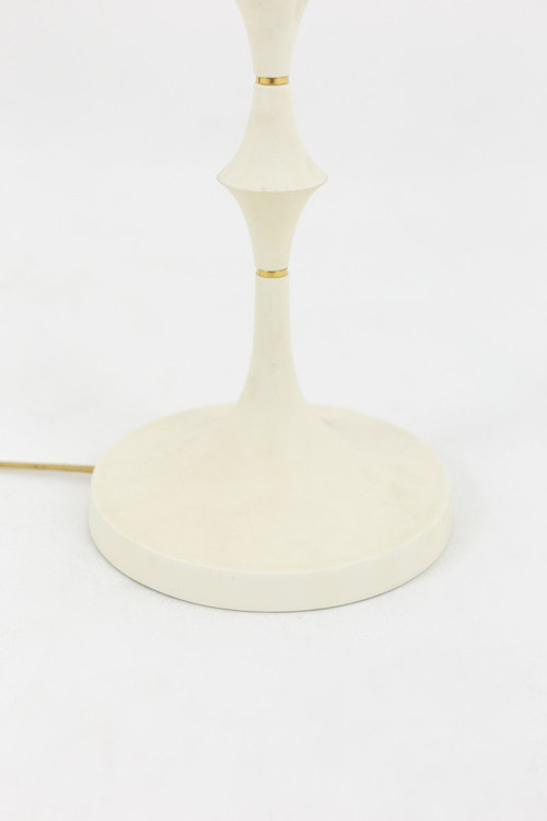 Lampe aus weißem Harz und goldenem Messing, 1970er Jahre - Ls3709321
