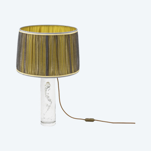 Daum France, Cylindrical Lamp In Bubble Glass, Circa 1975 - Ls3386411