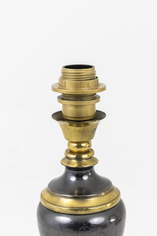 Paar vergoldete Bronze- und Metallic-Graulampen, 1970er Jahre – Ls2779351