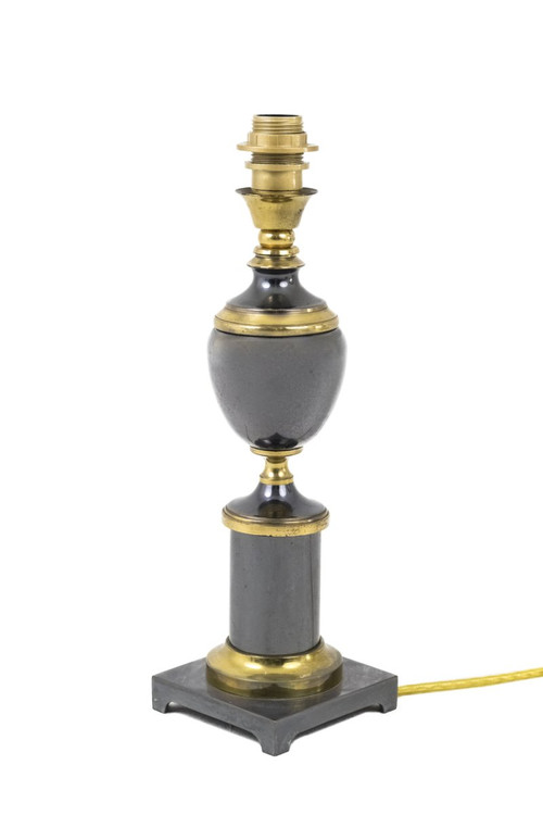 Paar vergoldete Bronze- und Metallic-Graulampen, 1970er Jahre – Ls2779351
